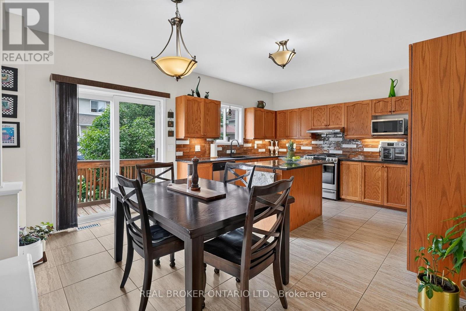 Bright kitchen with separate eating area