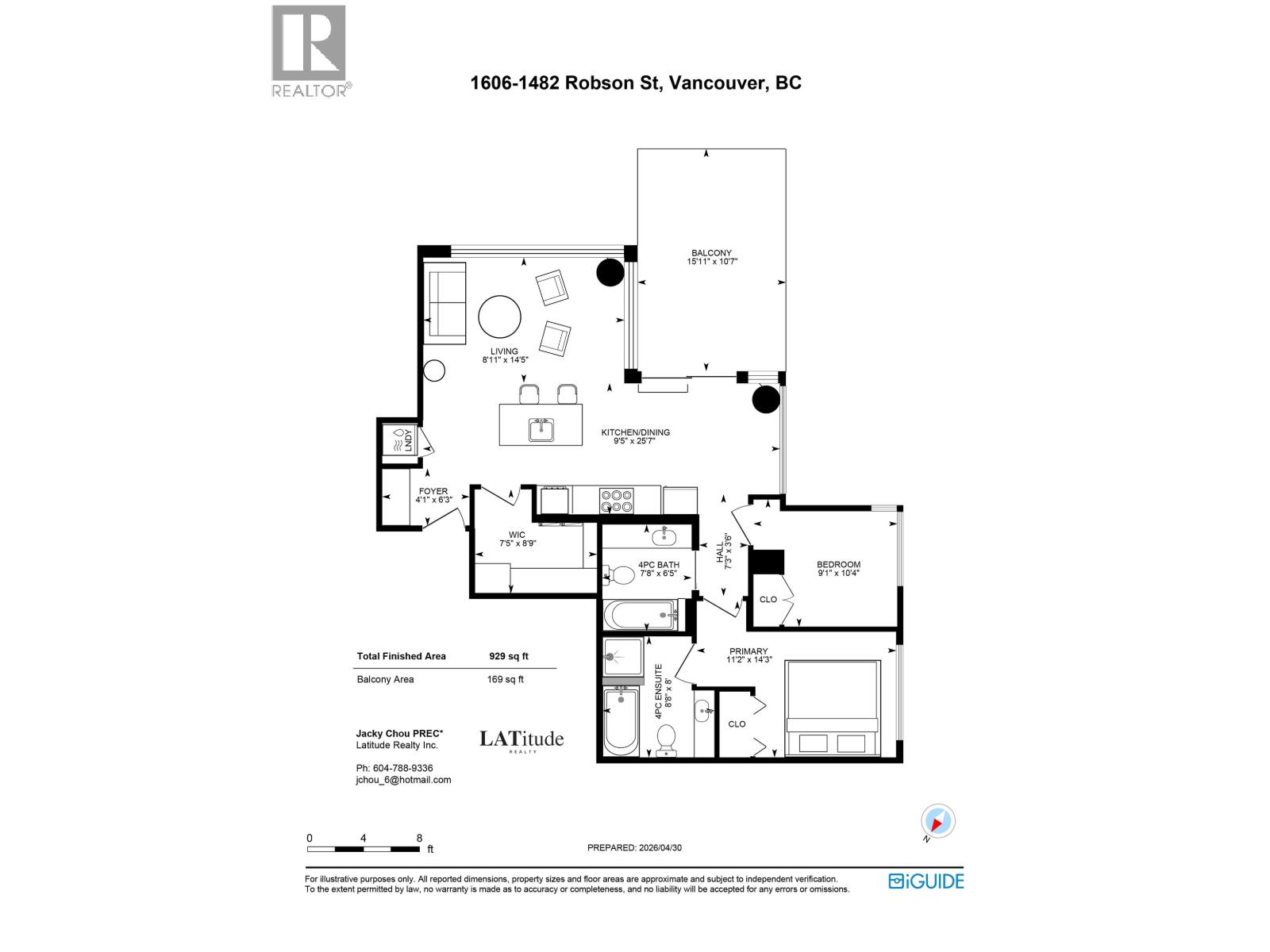 2 Bed, 2 Bath House for Sale in Vancouver – 1606 1482 ROBSON STREET, Vancouver – MLS# R3151362 - Image 13
