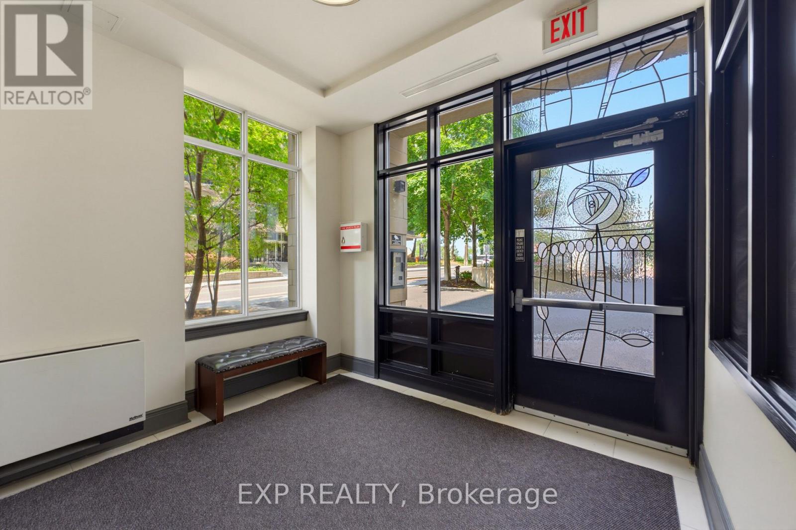 Bright and welcoming lobby entrance.