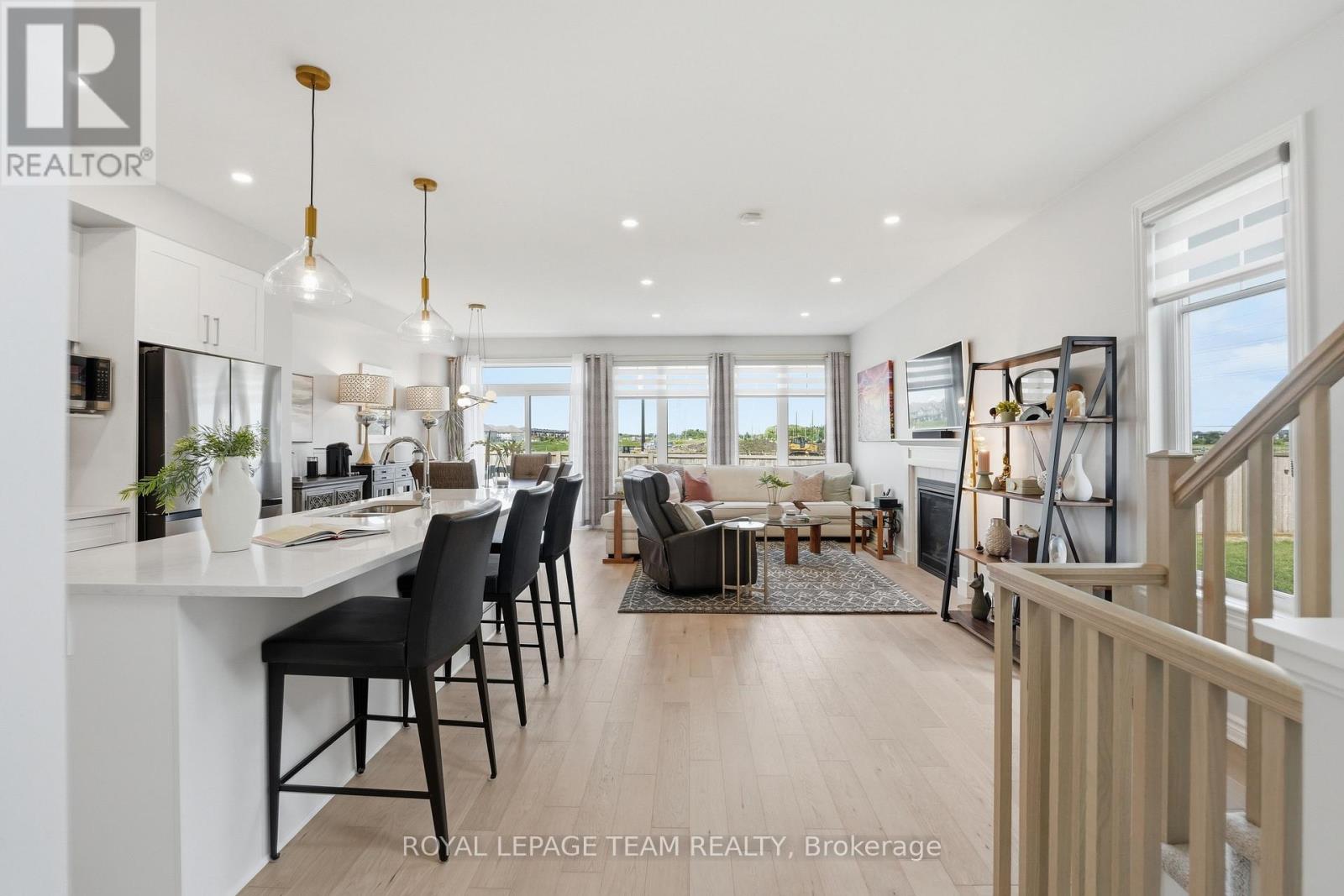 Oak hardwood and tons of natural light