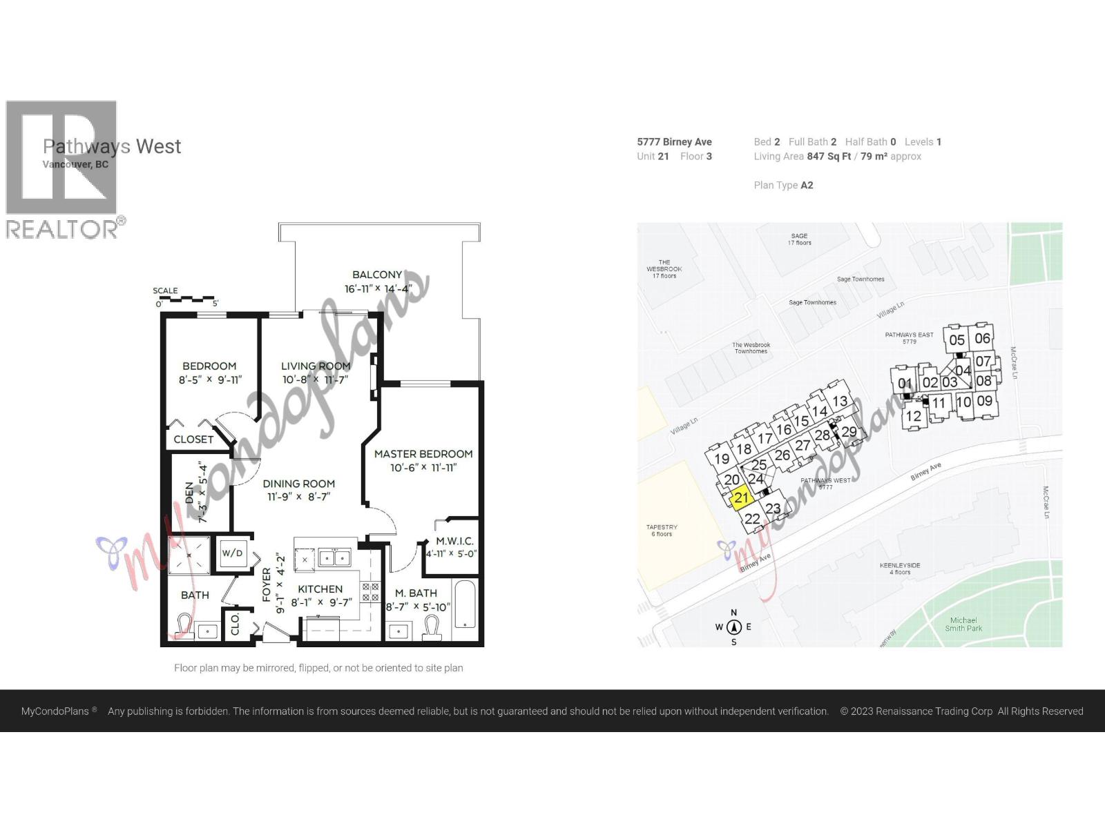 2 Bed, 2 Bath Apartment for Rent in Vancouver – 321 5777 BIRNEY AVENUE, Vancouver – MLS# R3135652 - Image 12