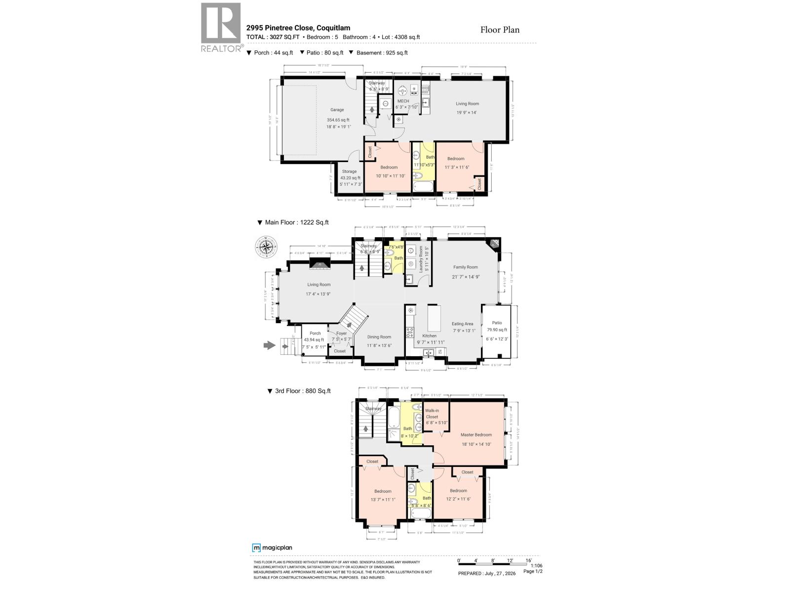 5 Bed, 4 Bath House for Sale in Coquitlam – 2995 PINETREE CLOSE, Coquitlam – MLS# R3152192 - Image 34