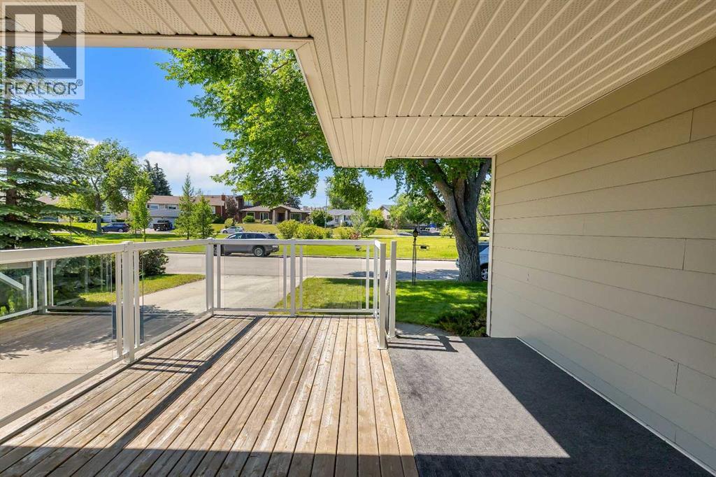 deck facing to the quiet green space
