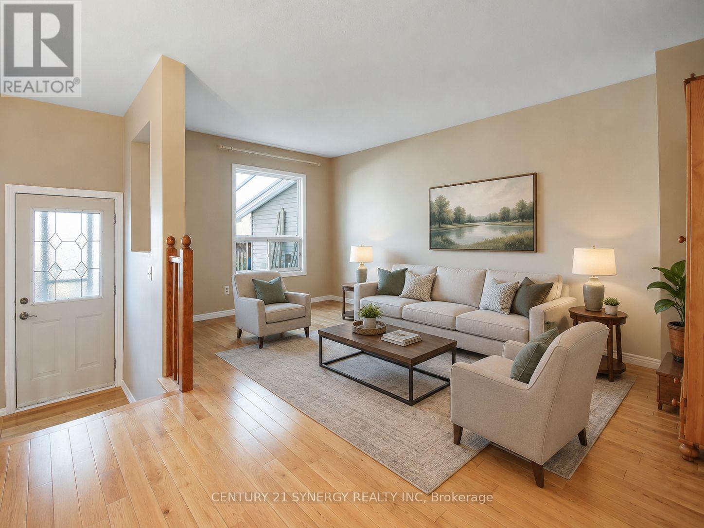 Virtually staged living room