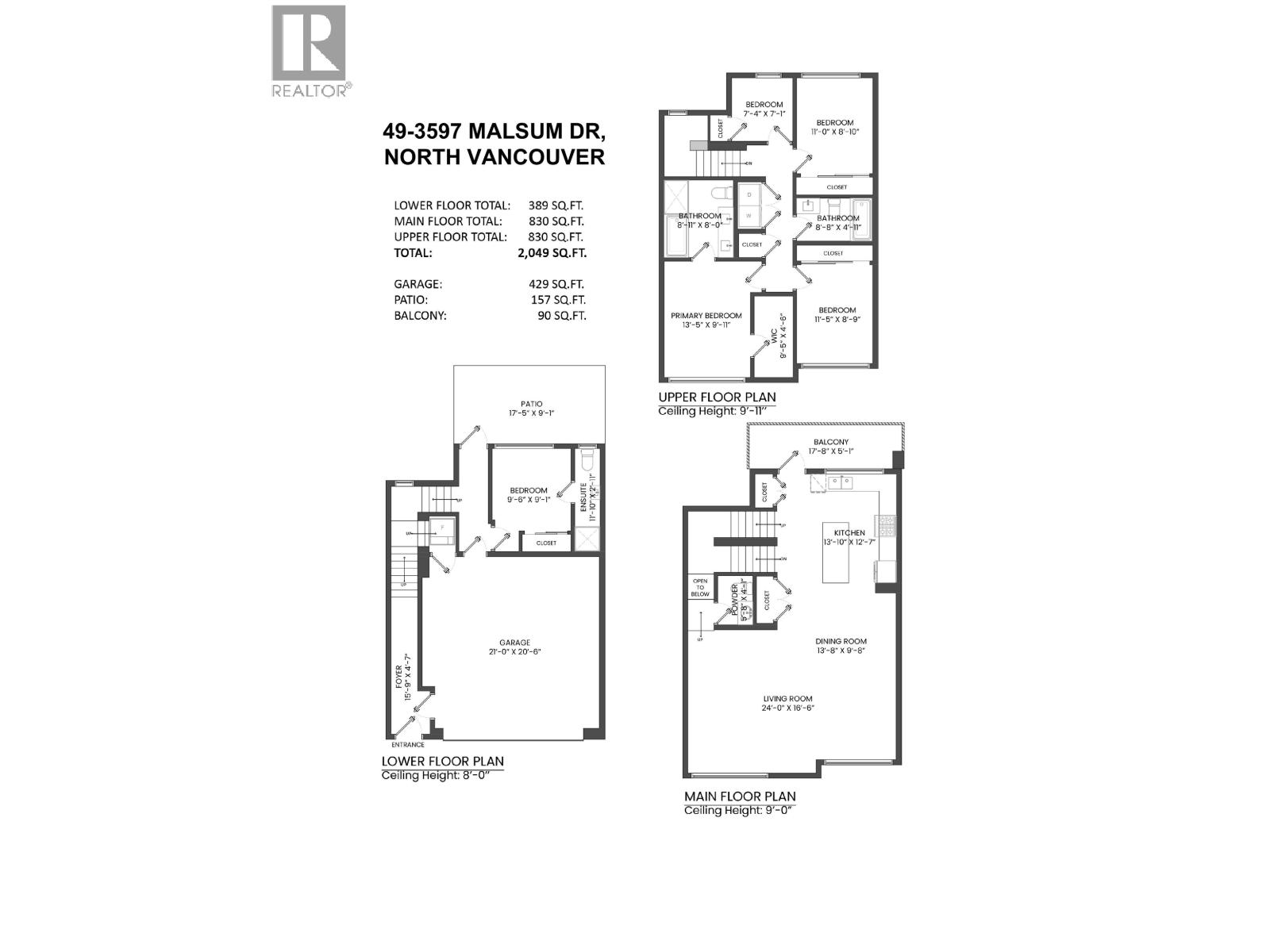 49 3597 MALSUM DRIVE, North Vancouver