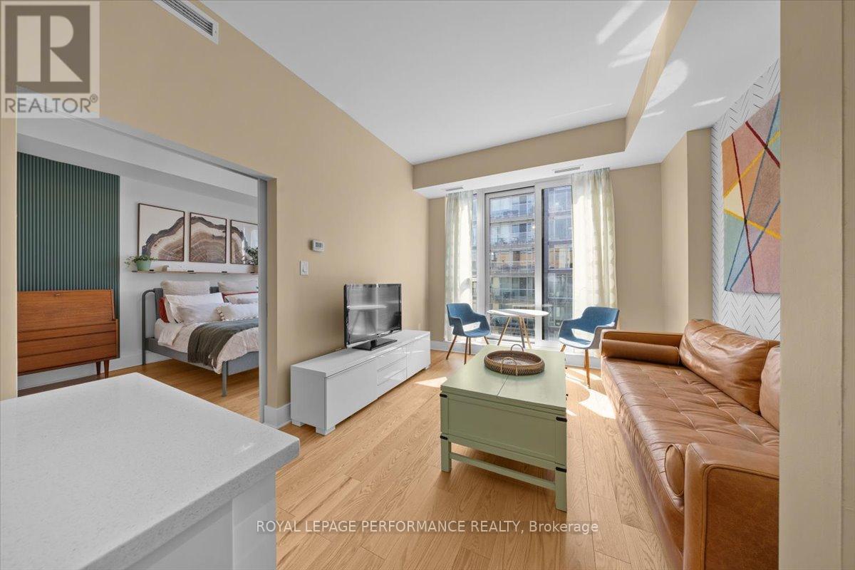 Sliding door divides living and sleeping spaces
