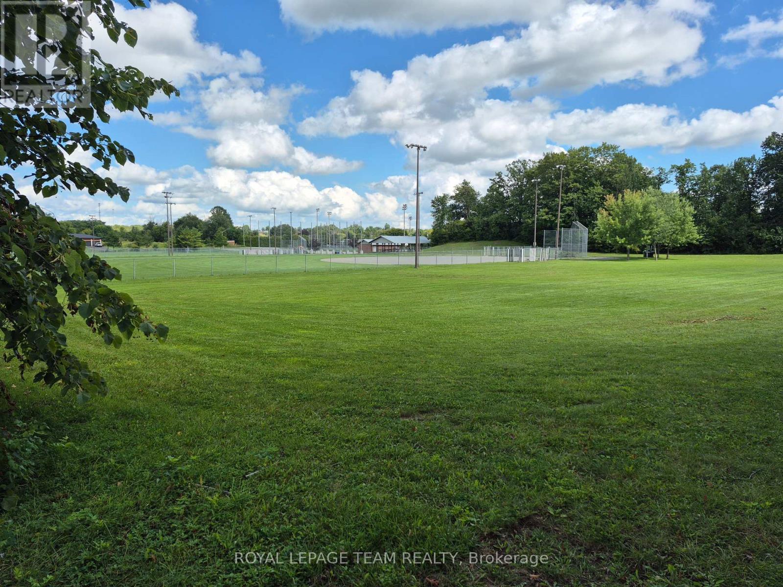 View of park and ball diamonds a 5 min walk away.