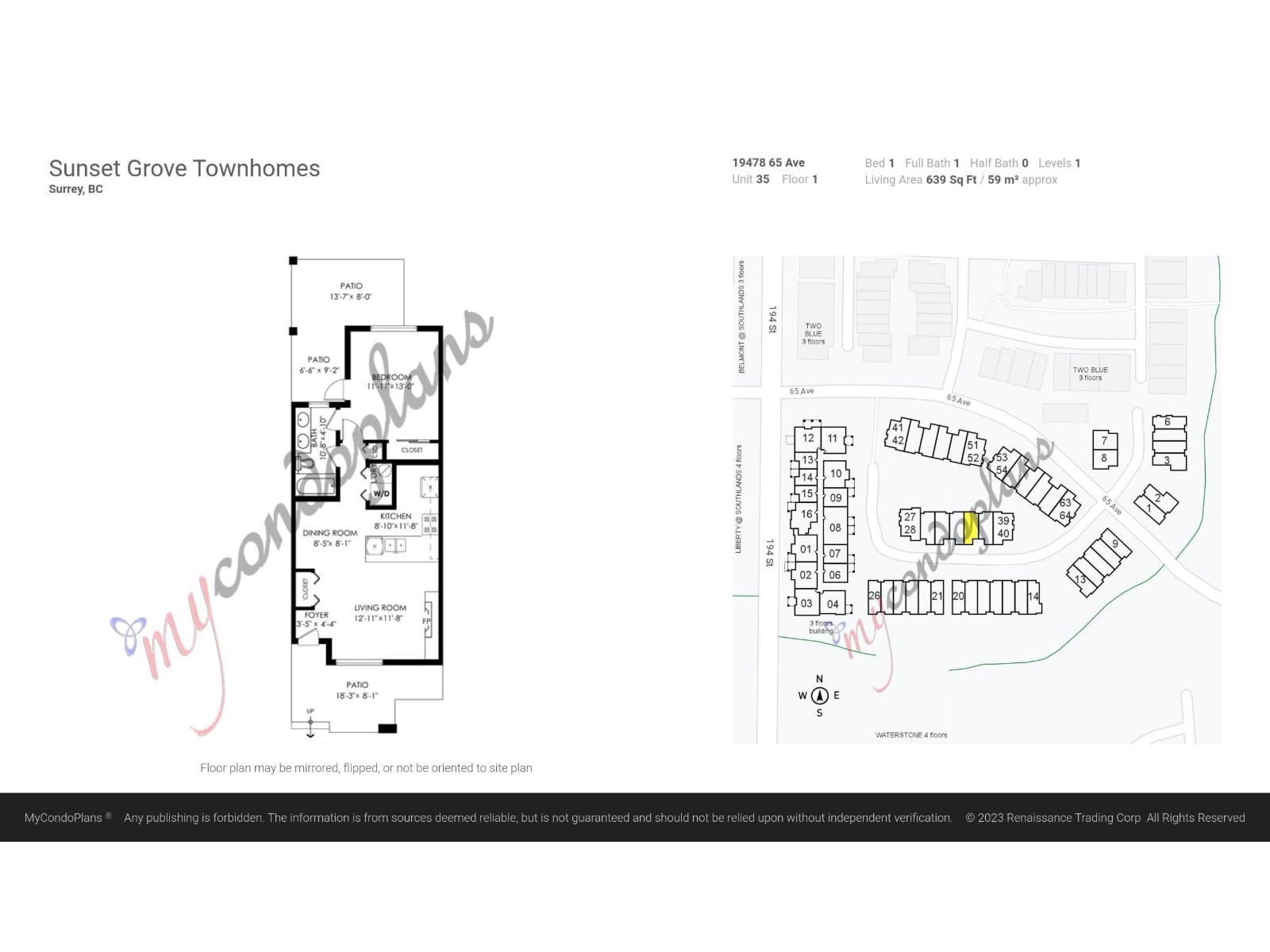 1 Bed, 1 Bath House for Sale in Surrey – 35 19478 65 AVENUE, Surrey – MLS# R3145377 - Image 3