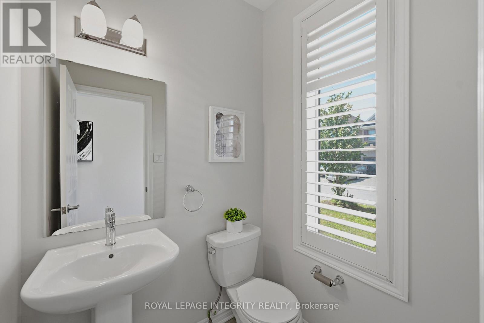 Front facing powder room.