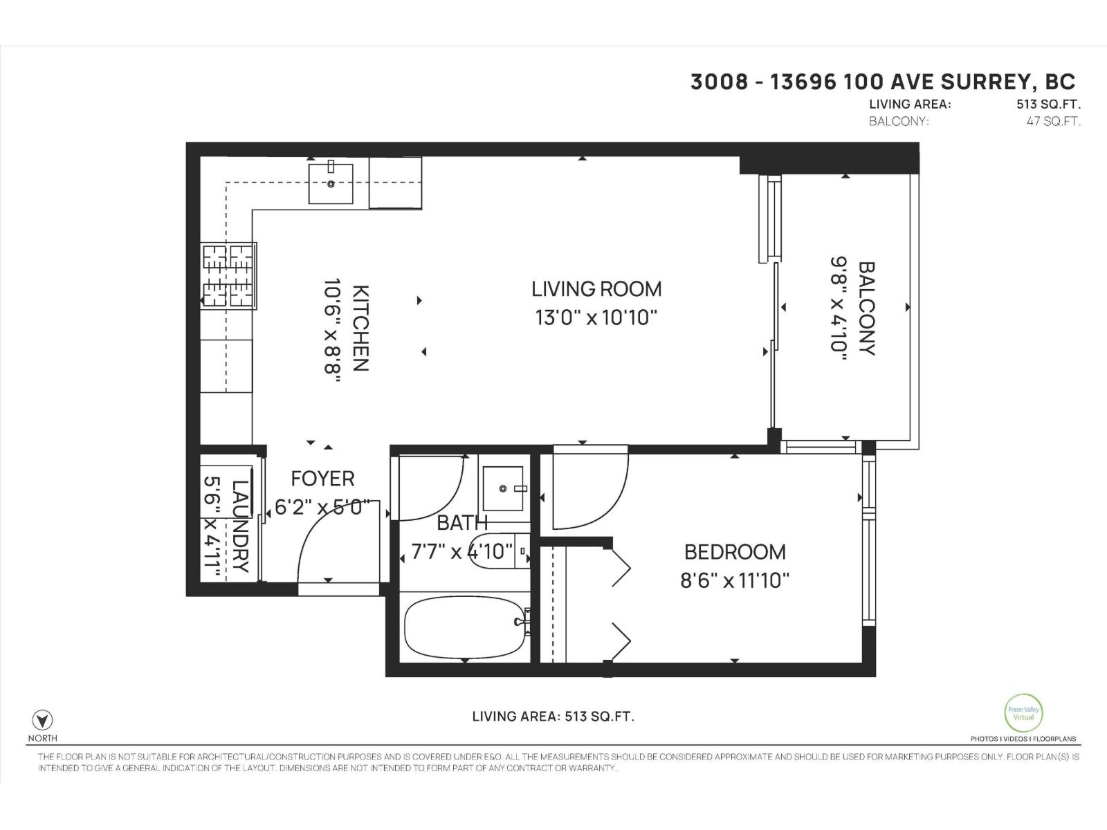 1 Bed, 1 Bath House for Sale in Surrey – 3008 13696 100 AVENUE, Surrey – MLS# R3158977 - Image 13