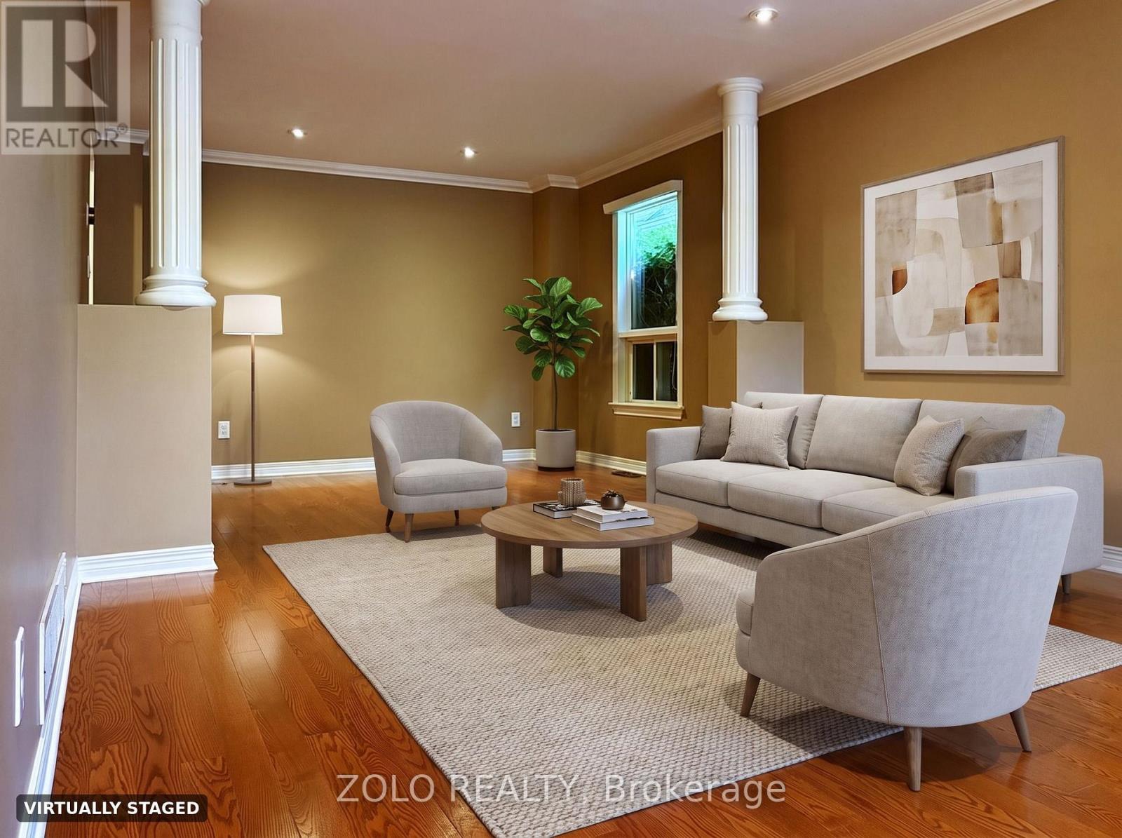 Virtually staged living room