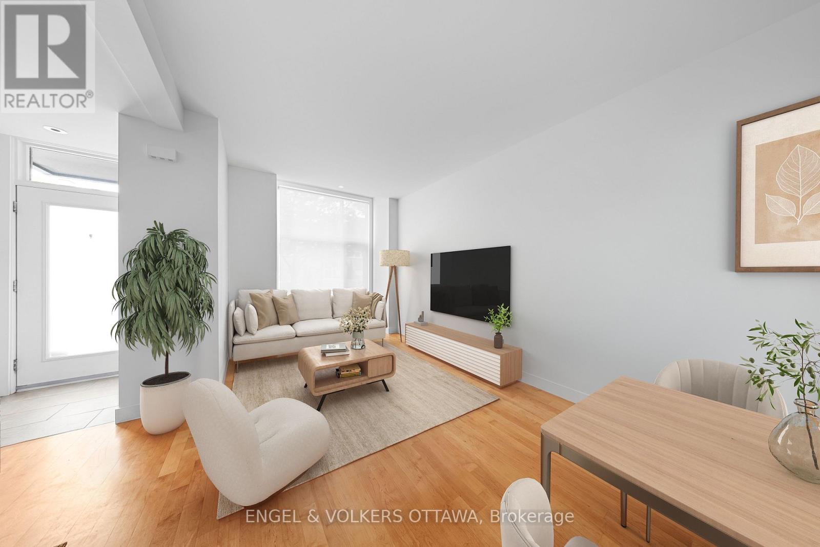 Virtually staged living room