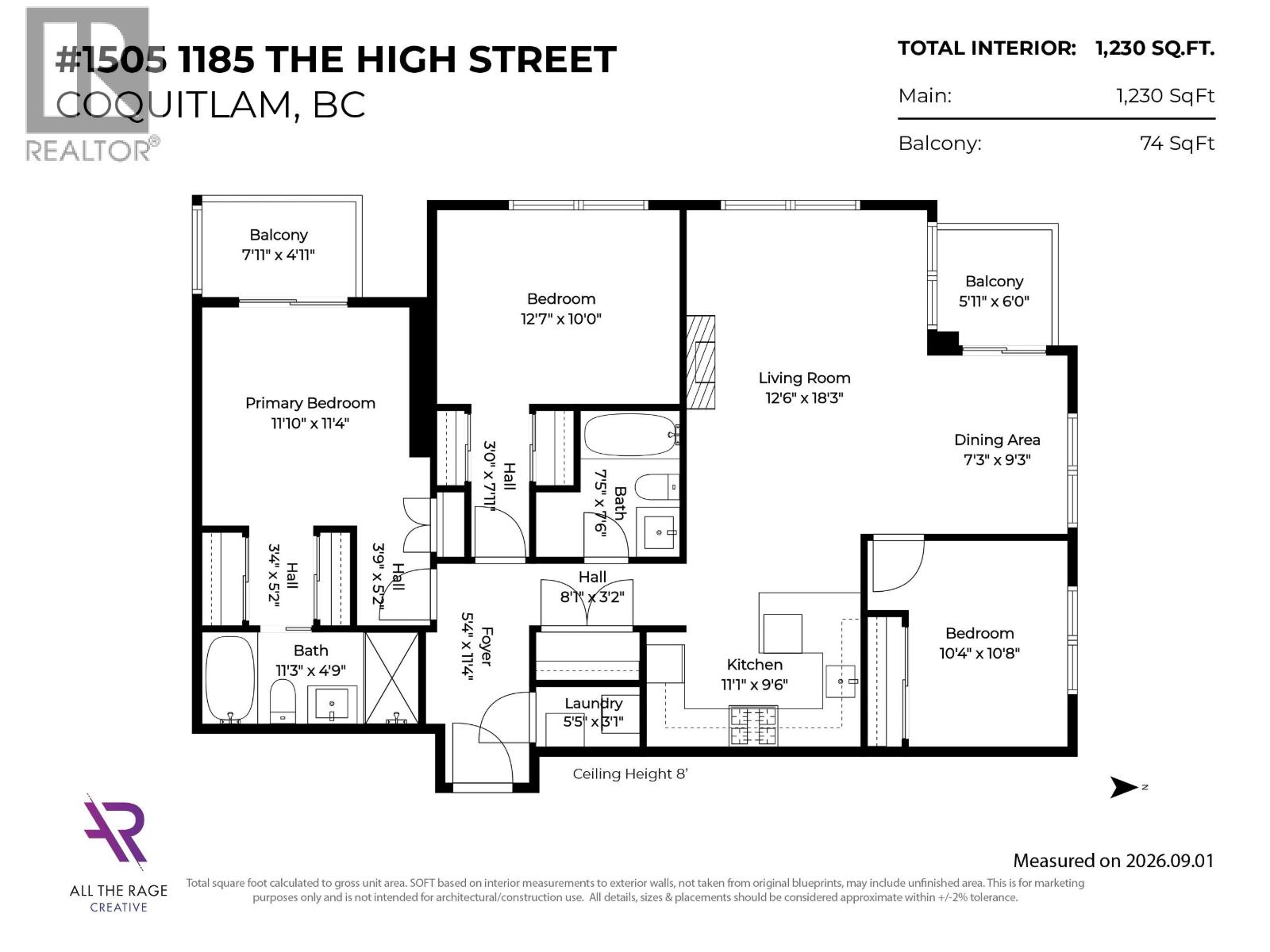 3 Bed, 2 Bath House for Sale in Coquitlam – 1505 1185 THE HIGH STREET, Coquitlam – MLS# R3161963 - Image 39