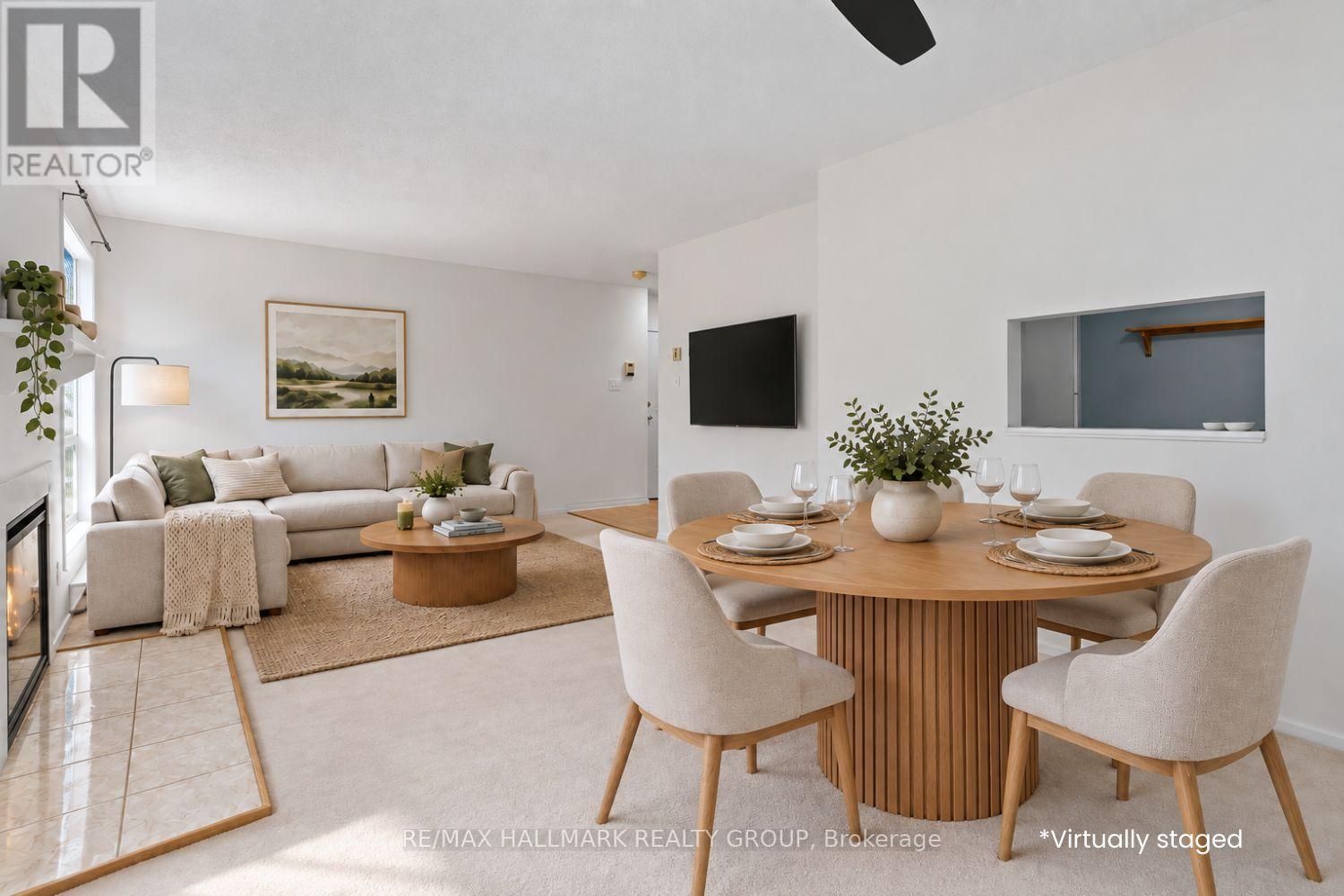 Virtually Staged open living/dining room