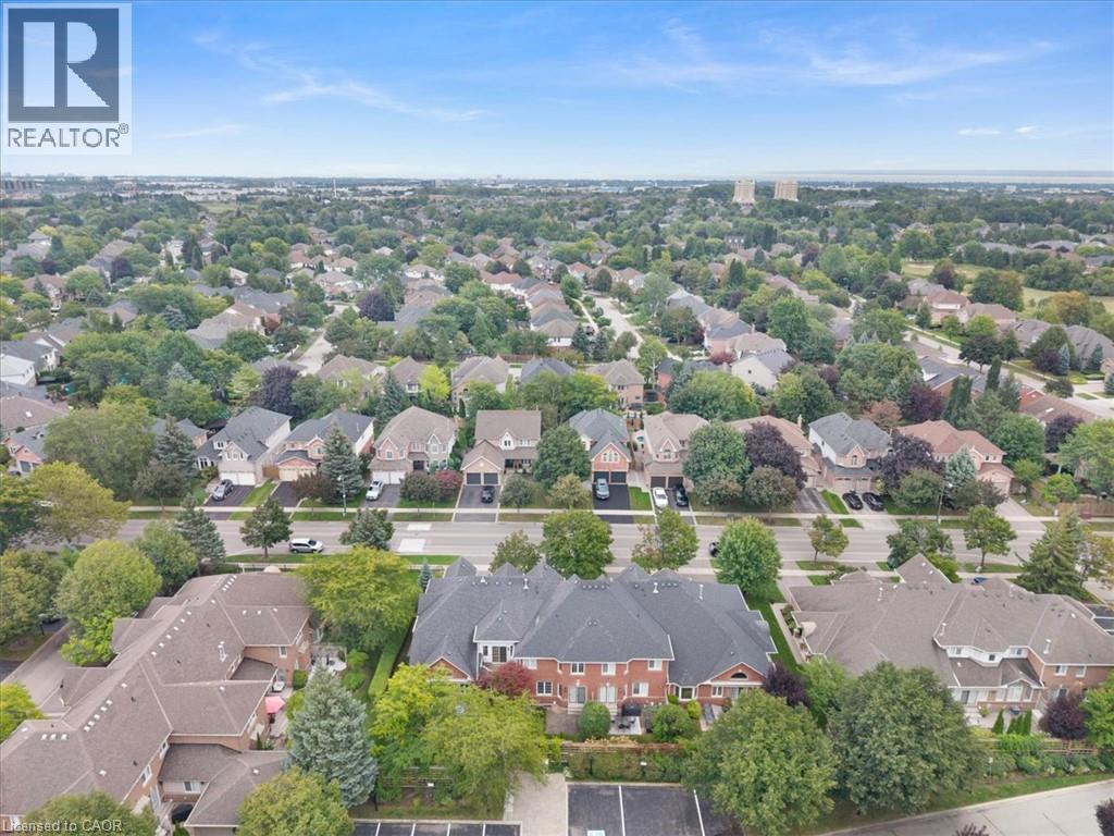 Residential area with extensive tree canopy, residential street, and visible parking