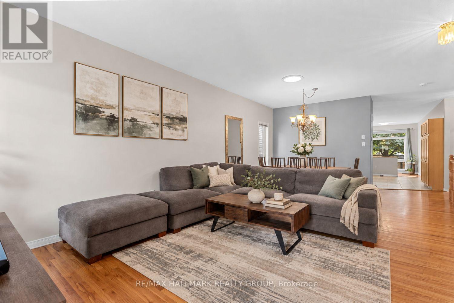 Open living and dining area