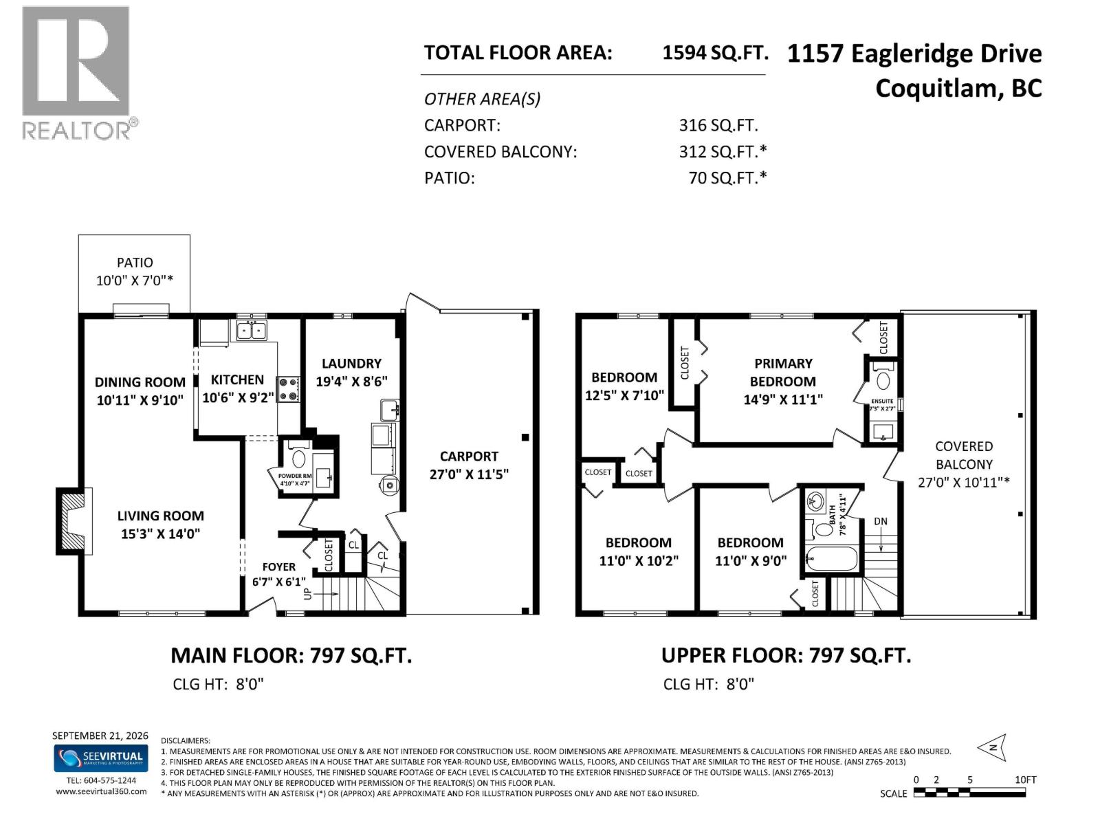 4 Bed, 3 Bath House for Sale in Coquitlam – 1157 EAGLERIDGE DRIVE, Coquitlam – MLS# R3168620 - Image 30