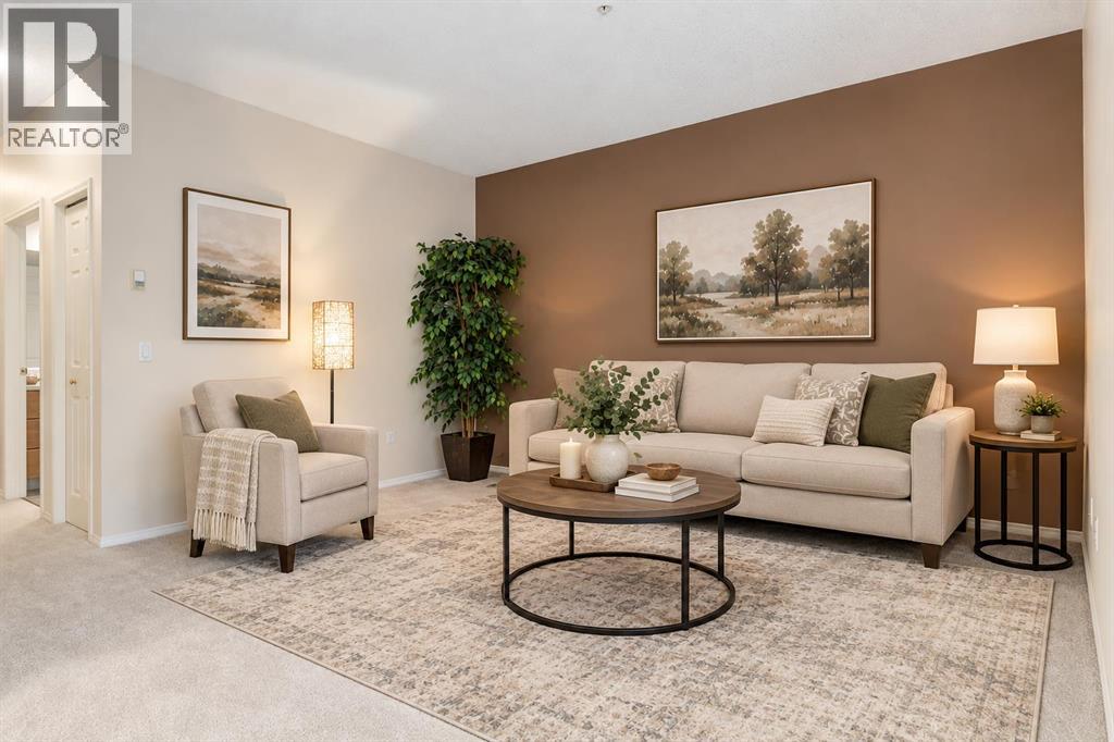 Virtually staged living room