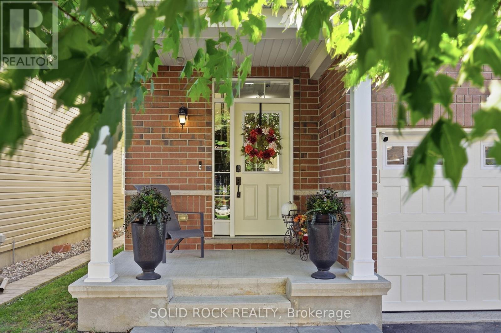 Clean-lined square front porch