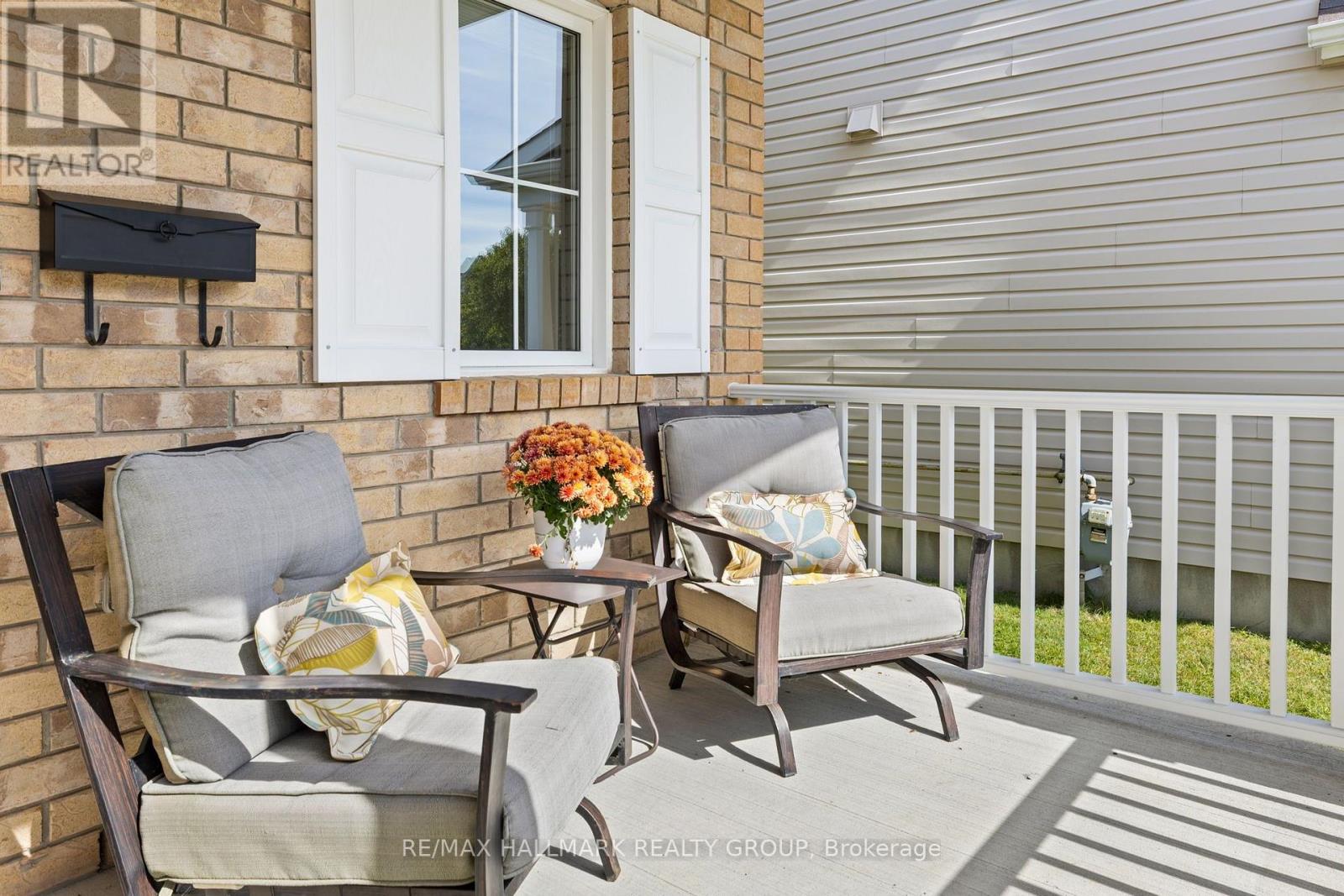 Modern and cozy front porch seating area