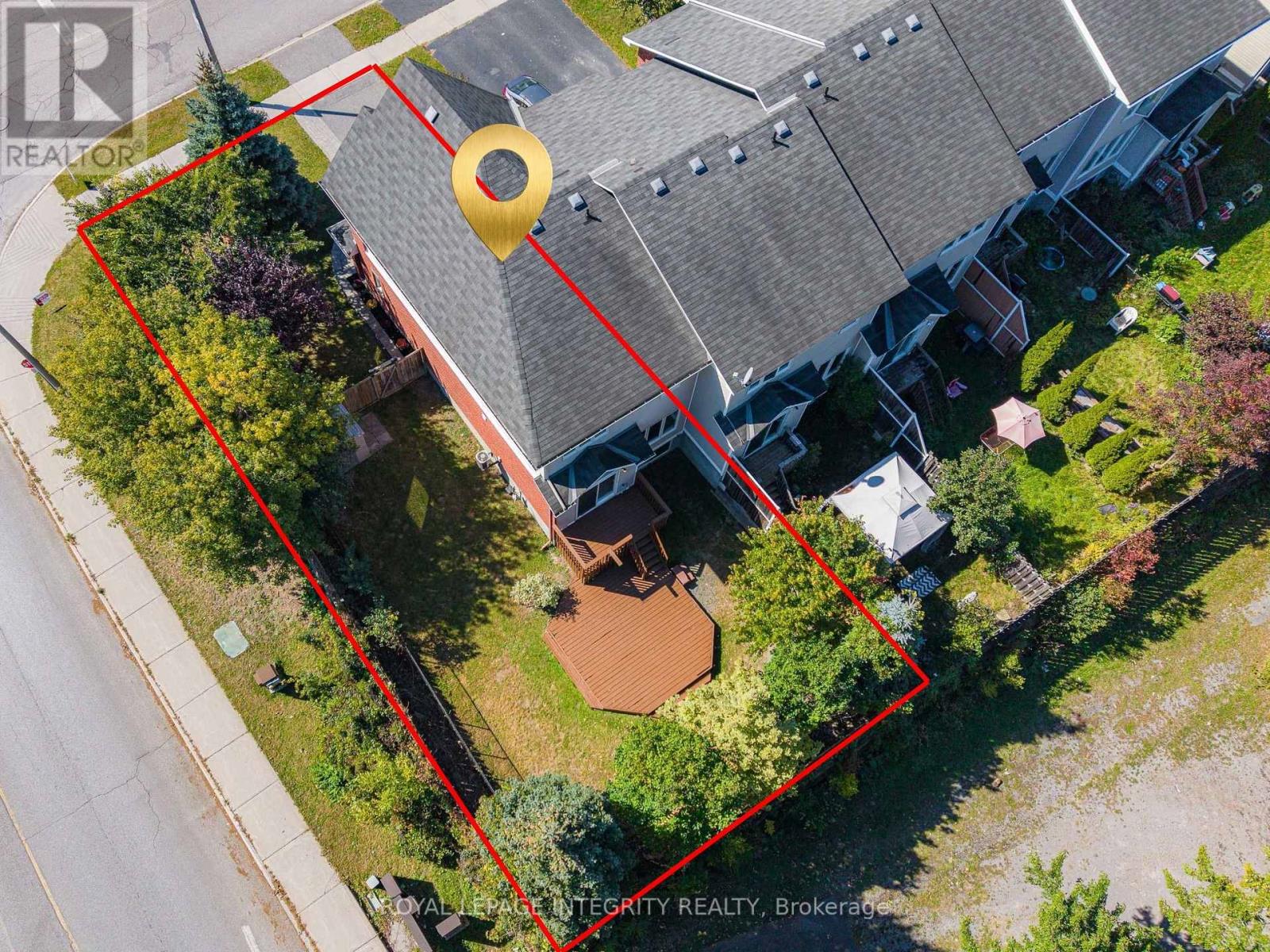 Aerial view showcasing the oversized lot
