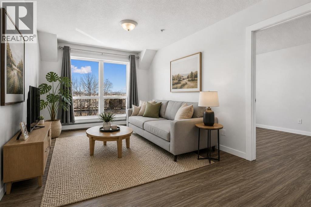 Virtually staged living room
