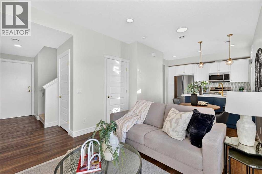 Open living area flows into the kitchen