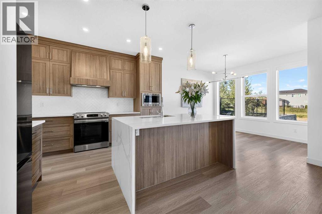Water fall edge island quartz countertop