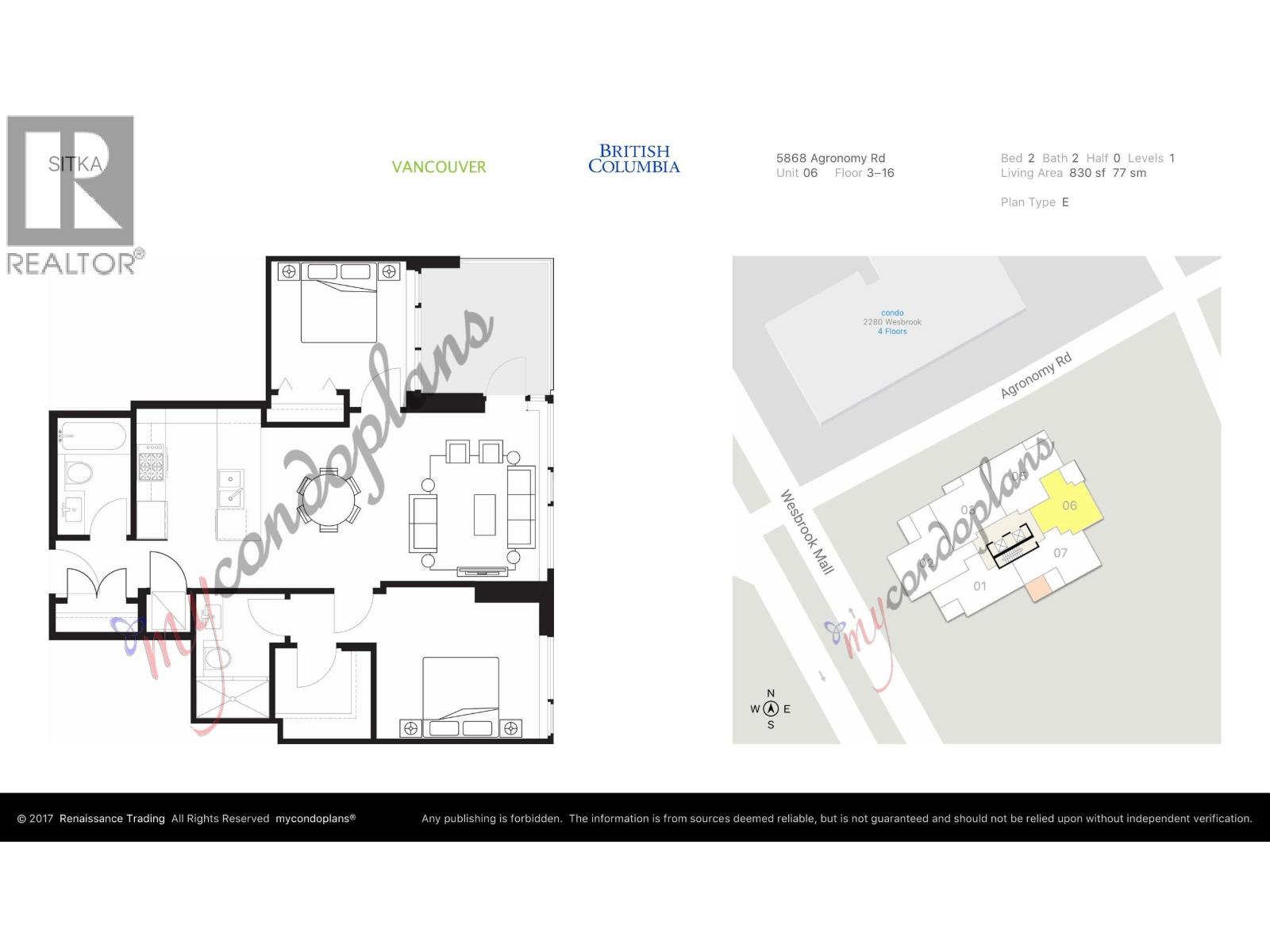 Unit 606 · 2 bd