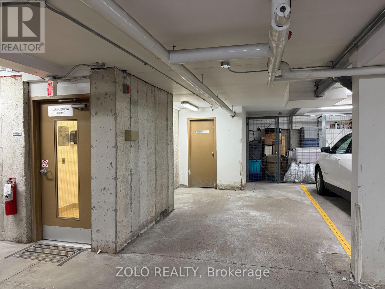 Parking lot and entrance to the building