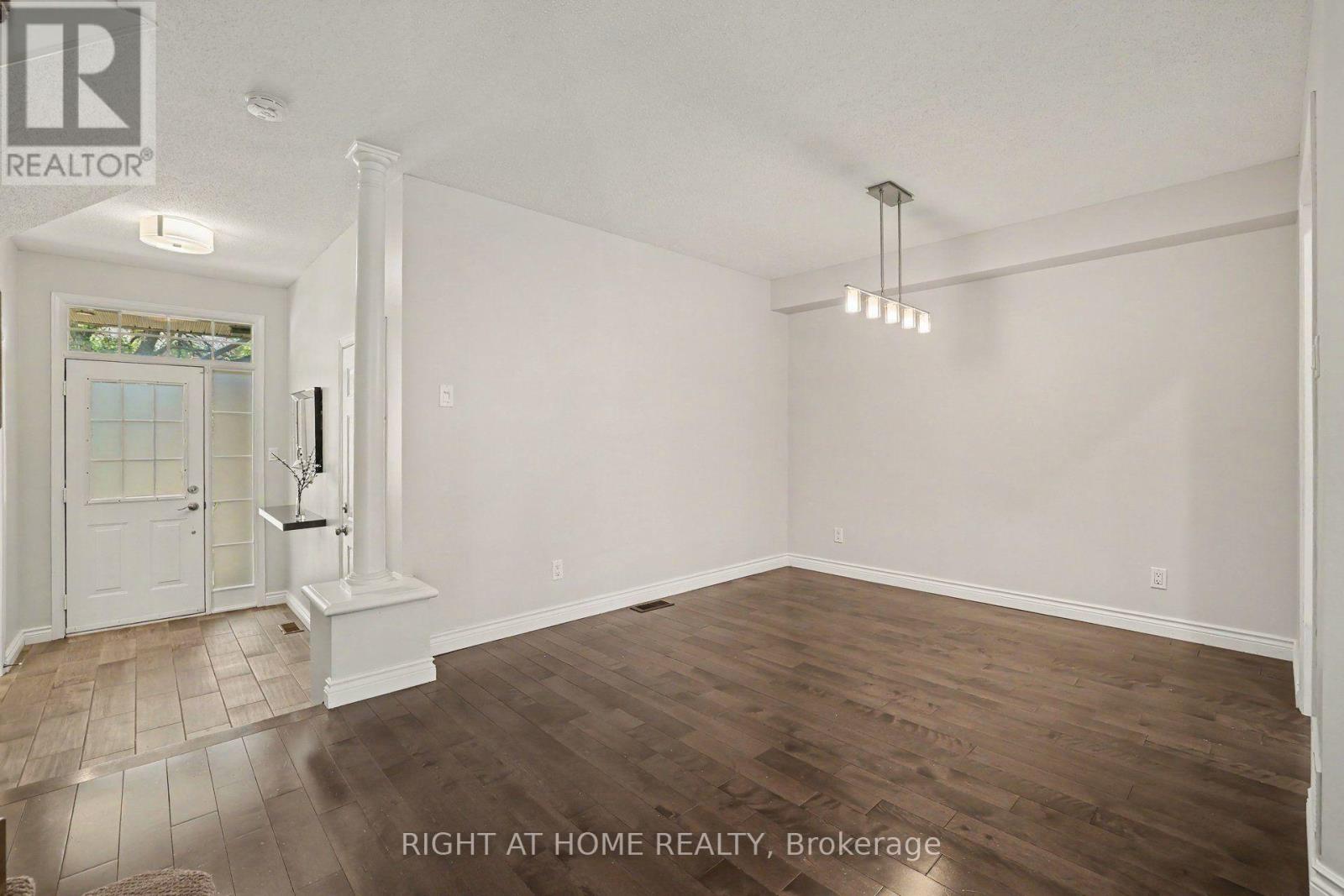 Dark maple hardwood in the dining room