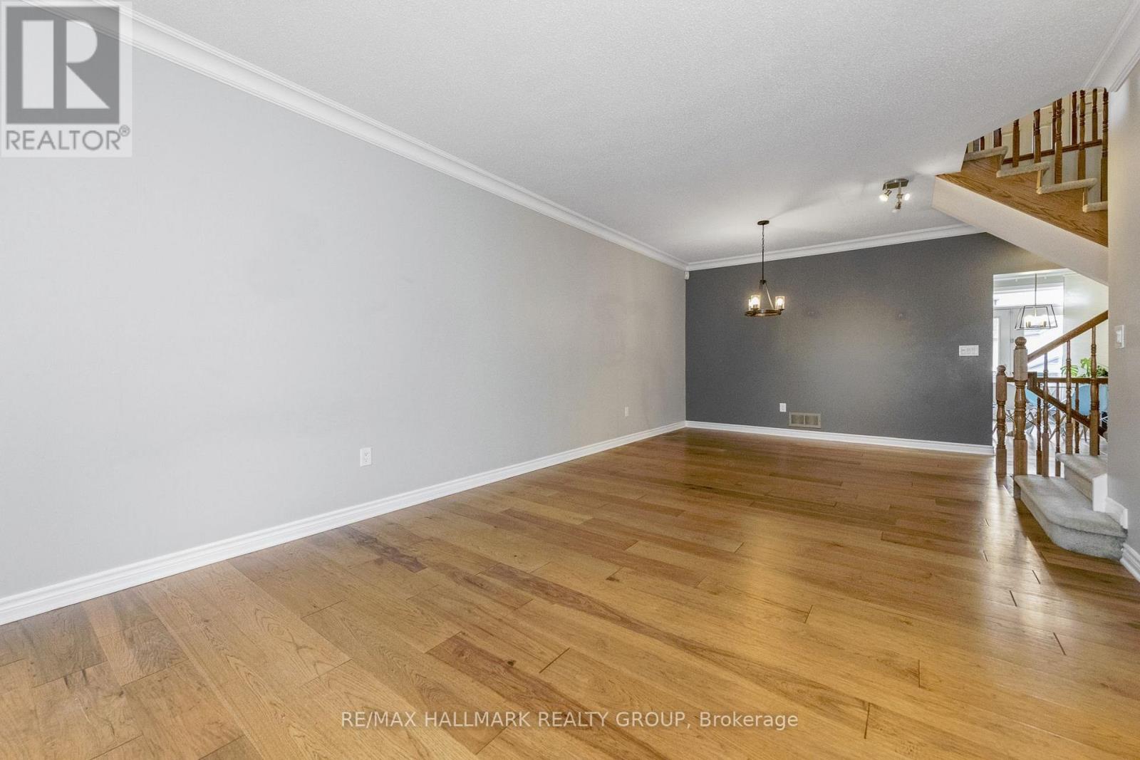 Open living and dining room