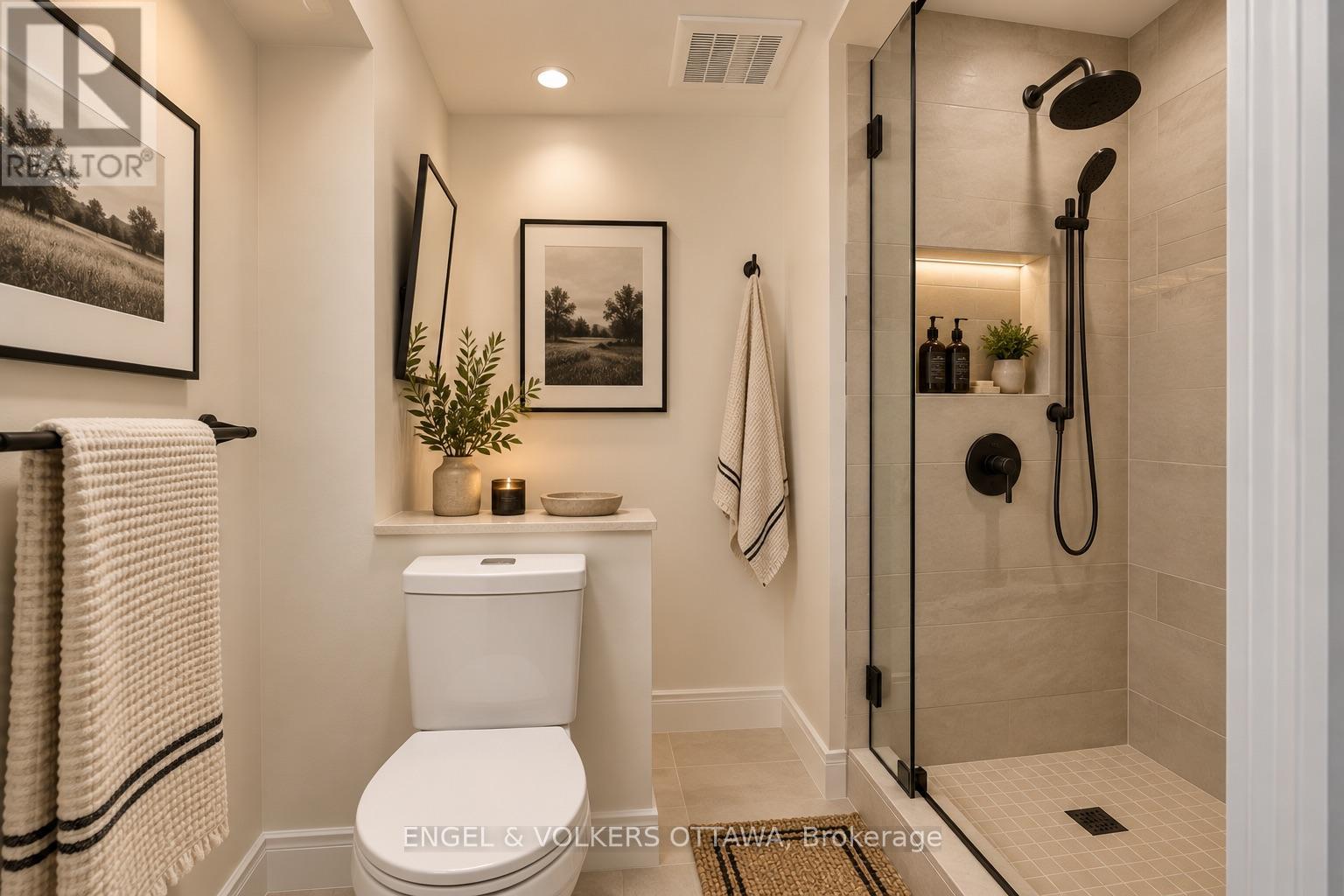 Lower Level Bathroom - Virtually Staged