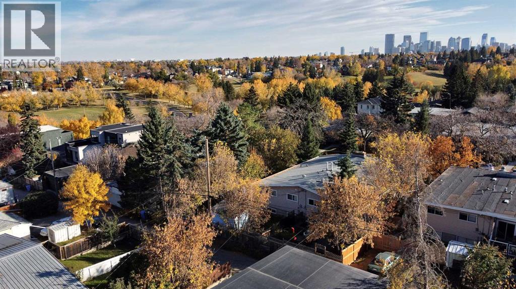Aerial view over Cambrian Heights toward downtown