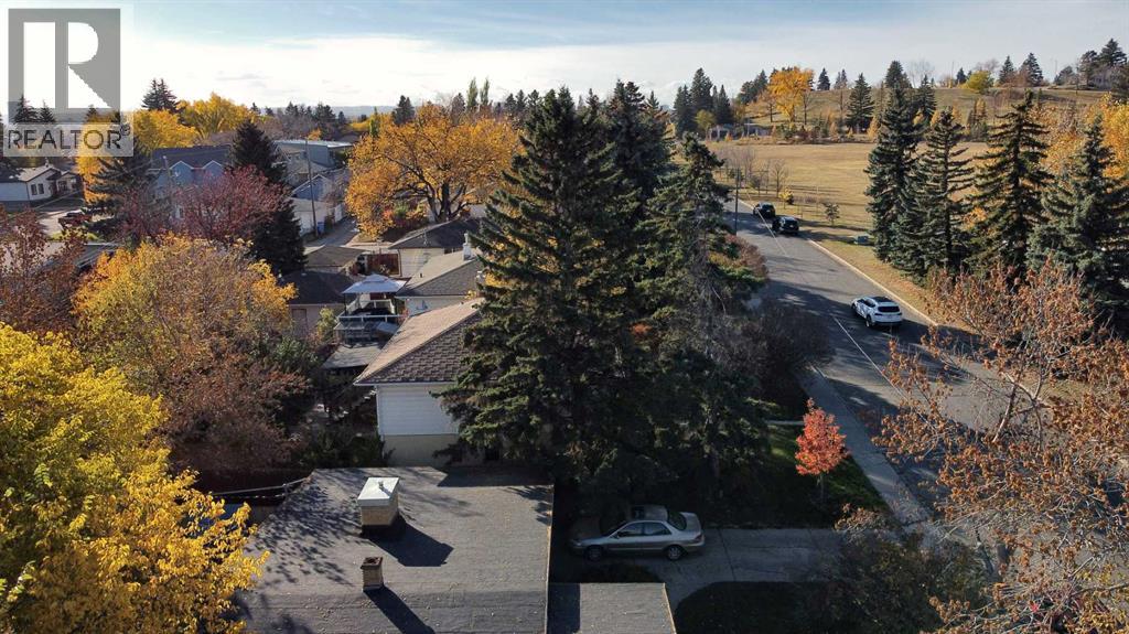 Aerial view of the block and nearby green space