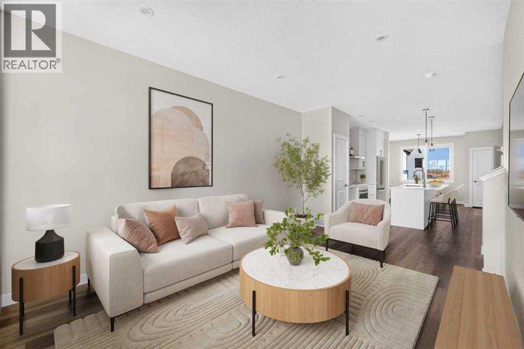 Great room - virtually staged