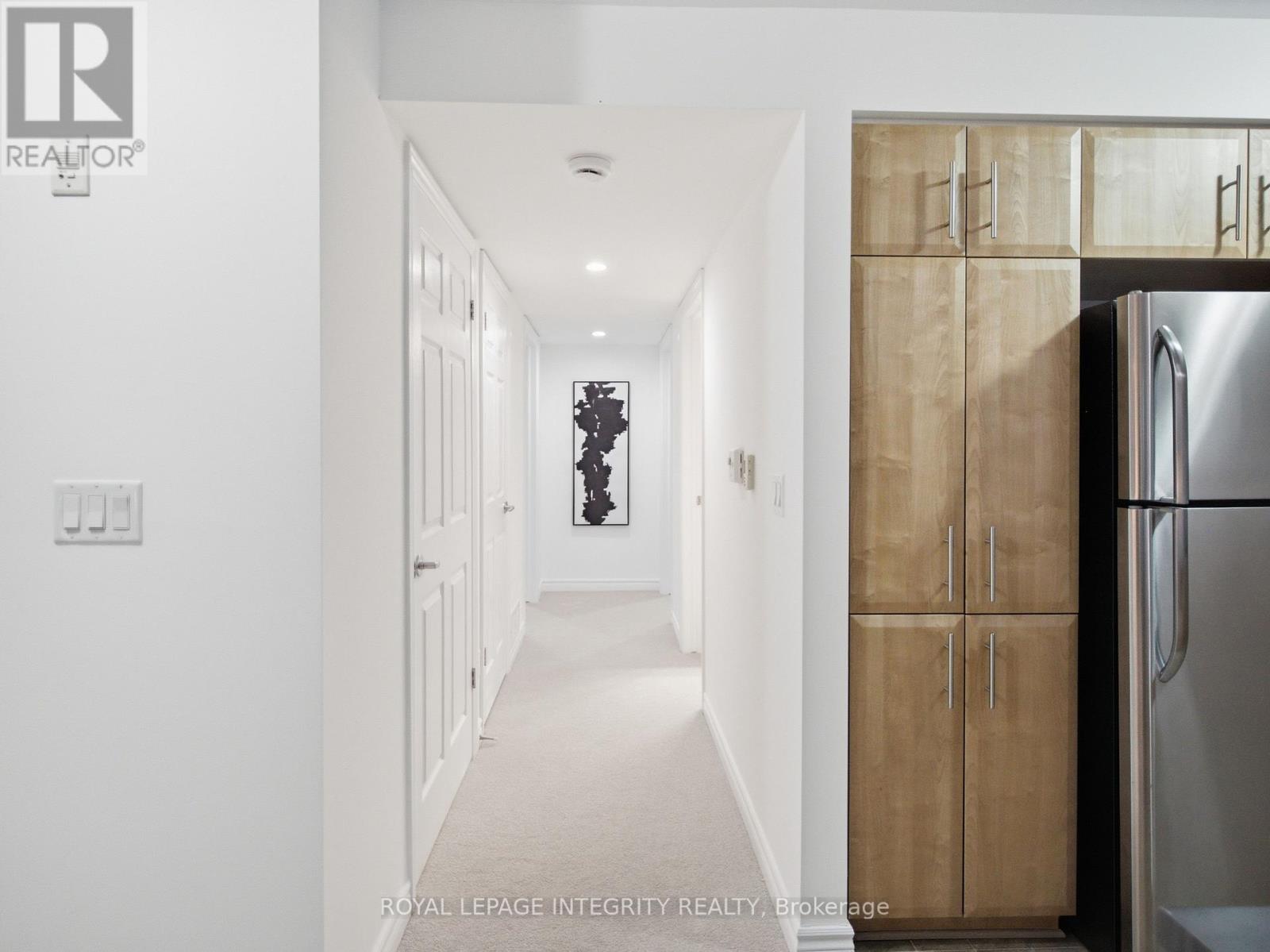 Bright hallway with handy linen storage