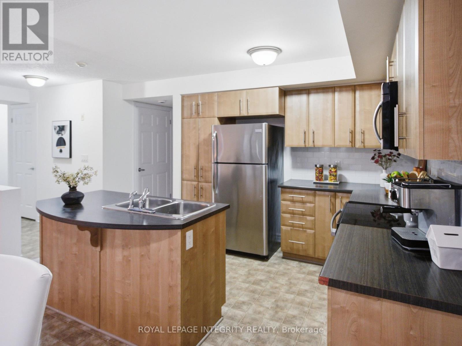 Kitchen island with a double sink