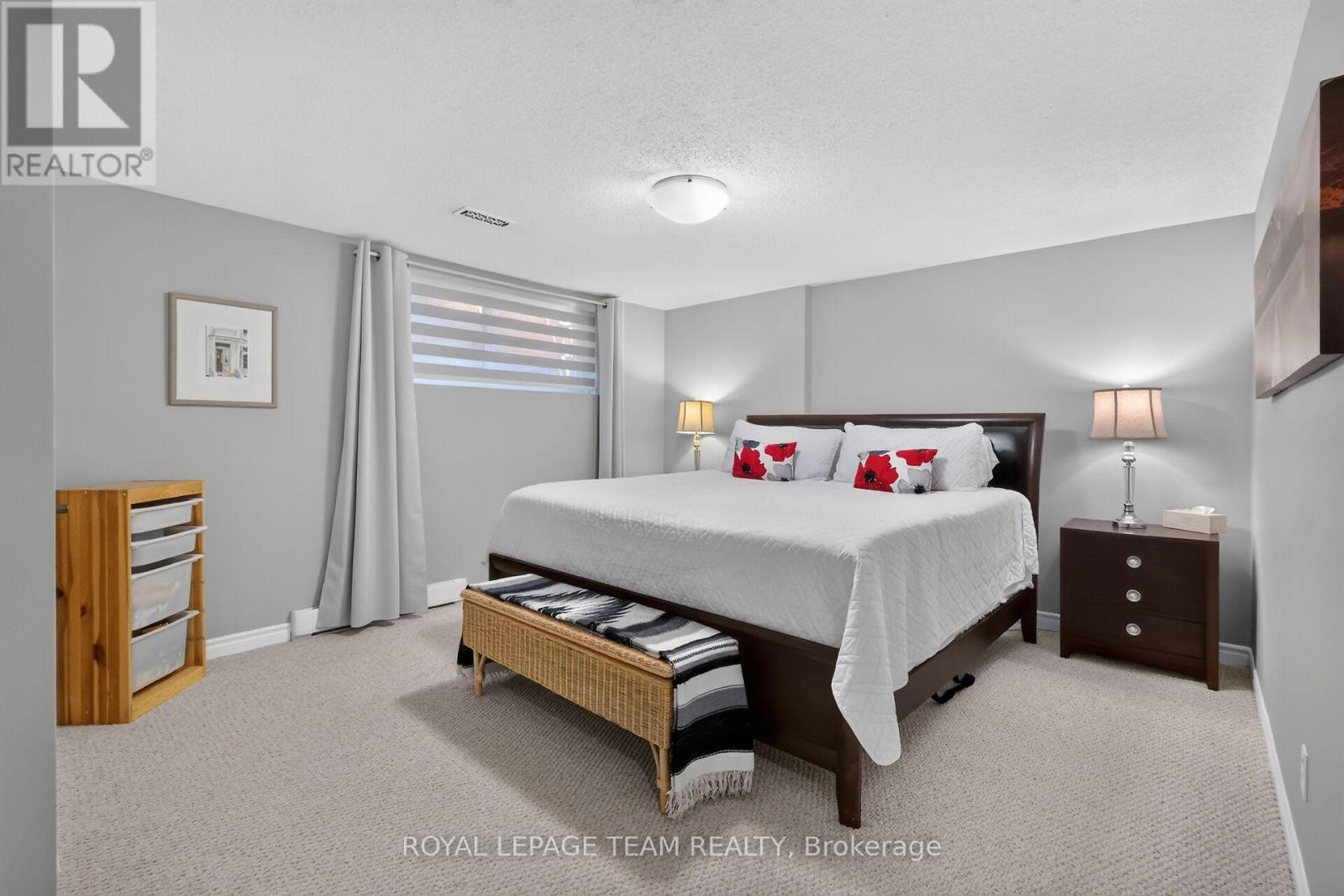 Basement Bedroom; ideal for visiting guests.