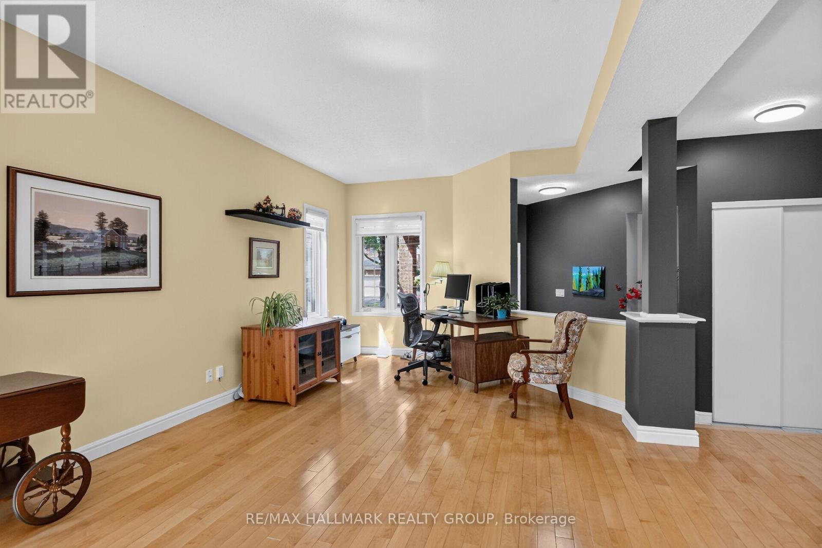 Living room used as home office