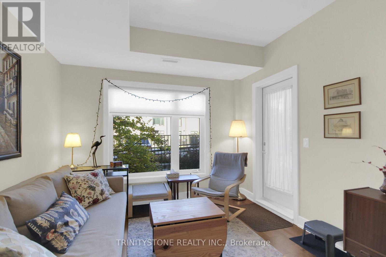 Living room with patio entry