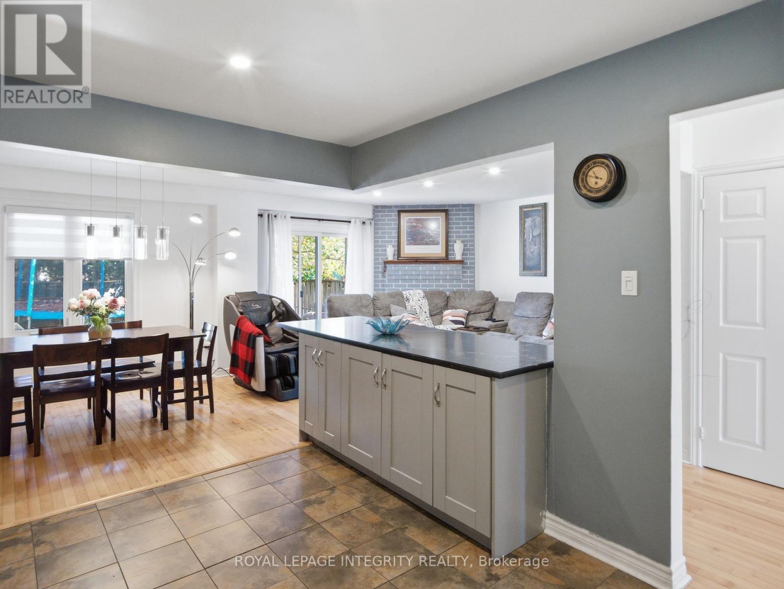 Kitchen island overlooking living space