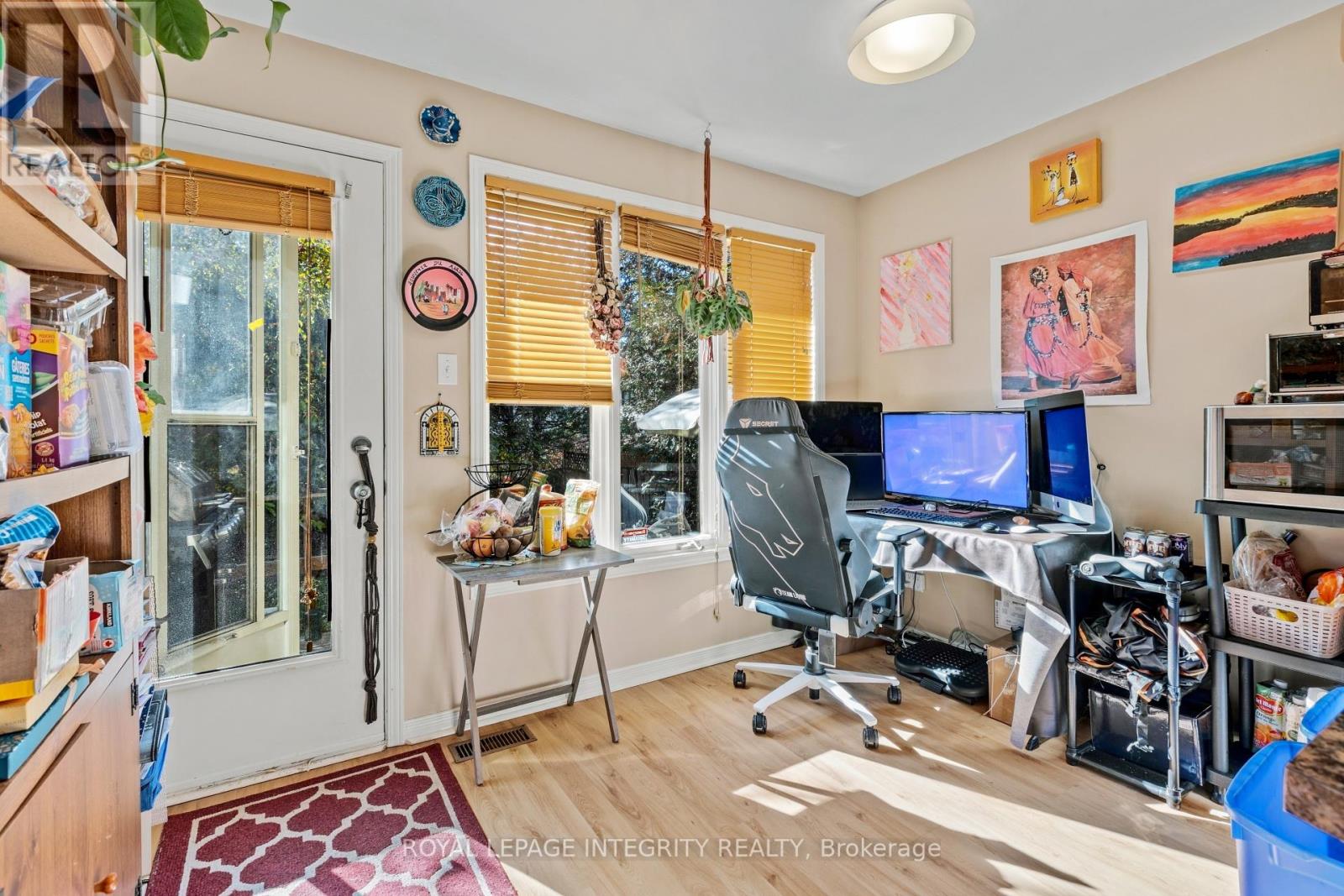 Breakfast nook currently used as an office