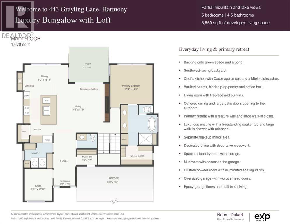 AI-enhanced floorplan for presentation purposes only