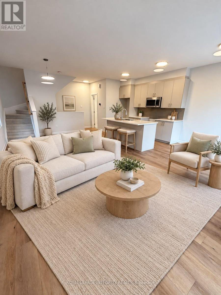 Virtually staged: cozy open-concept living