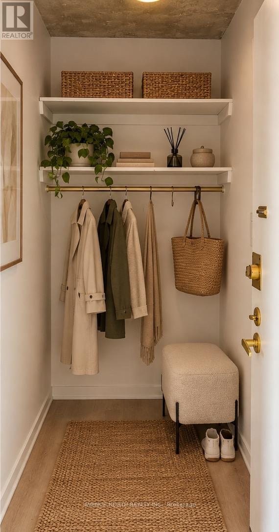 virtually staged entryway closet