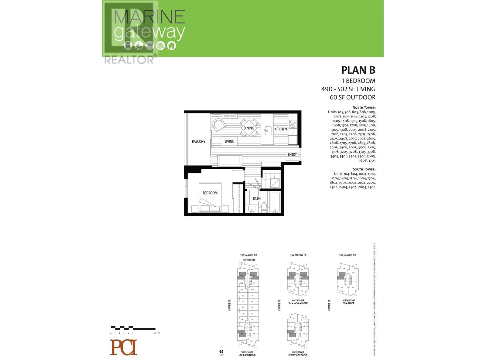 3508 488 Sw Marine Drive, Vancouver, British Columbia  V5X 0C6 - Photo 9 - R2800022