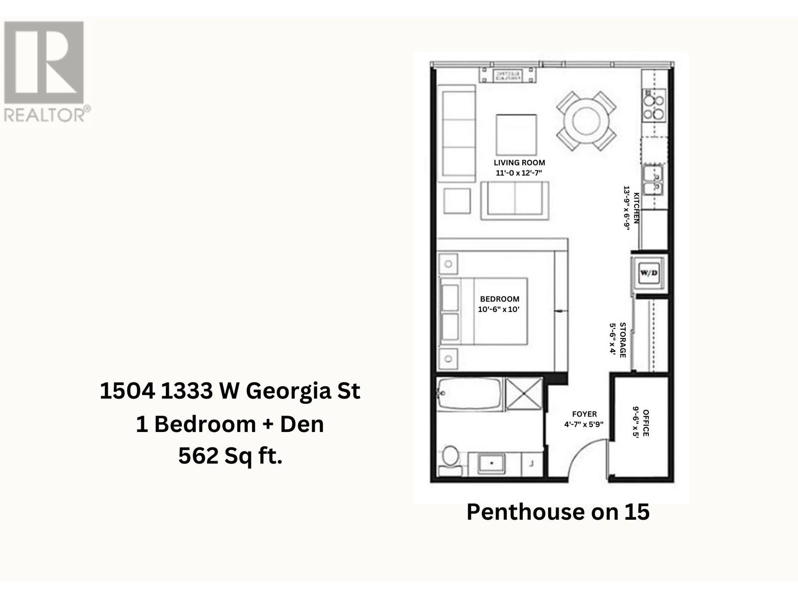 1504 1333 W Georgia Street, Vancouver, British Columbia  V6E 4V3 - Photo 13 - R2828628