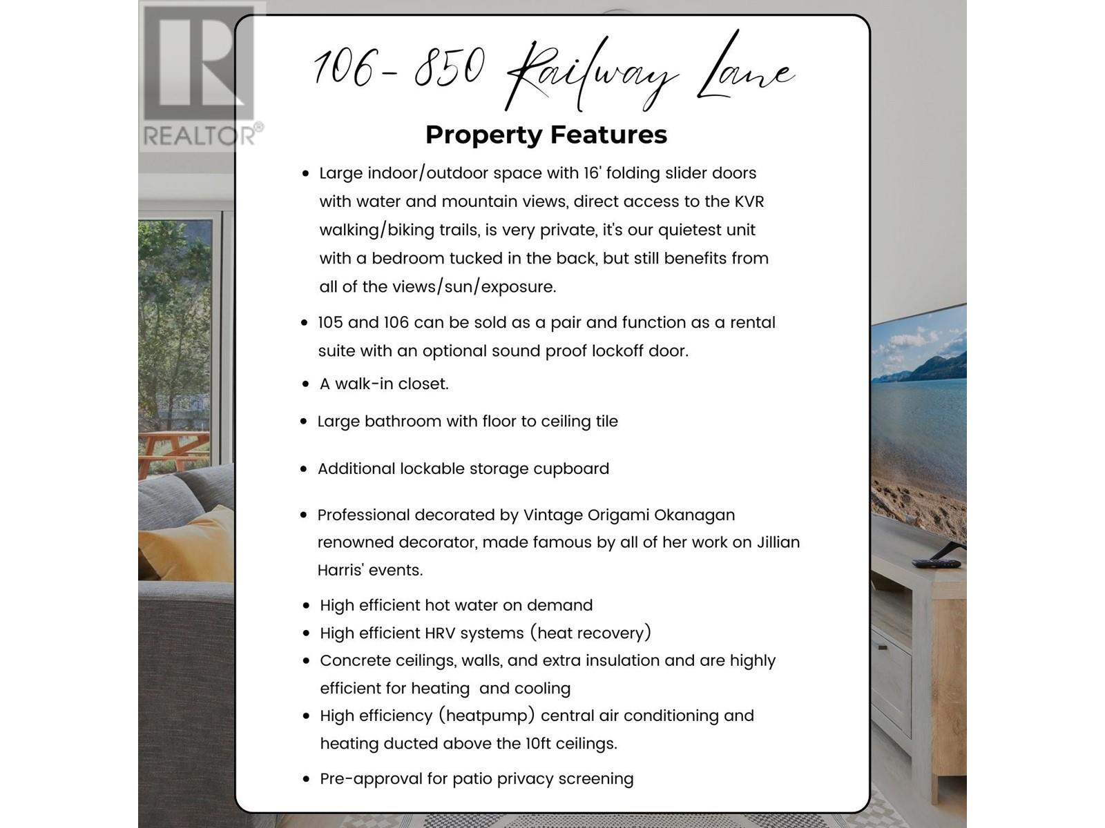 850 Railway Lane Unit# 106 Okanagan Falls