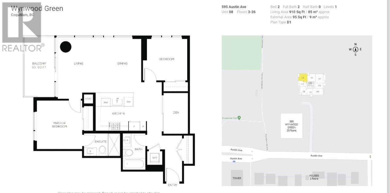 1008 595 Austin Avenue, Coquitlam, British Columbia  V3K 0G7 - Photo 9 - R2865024